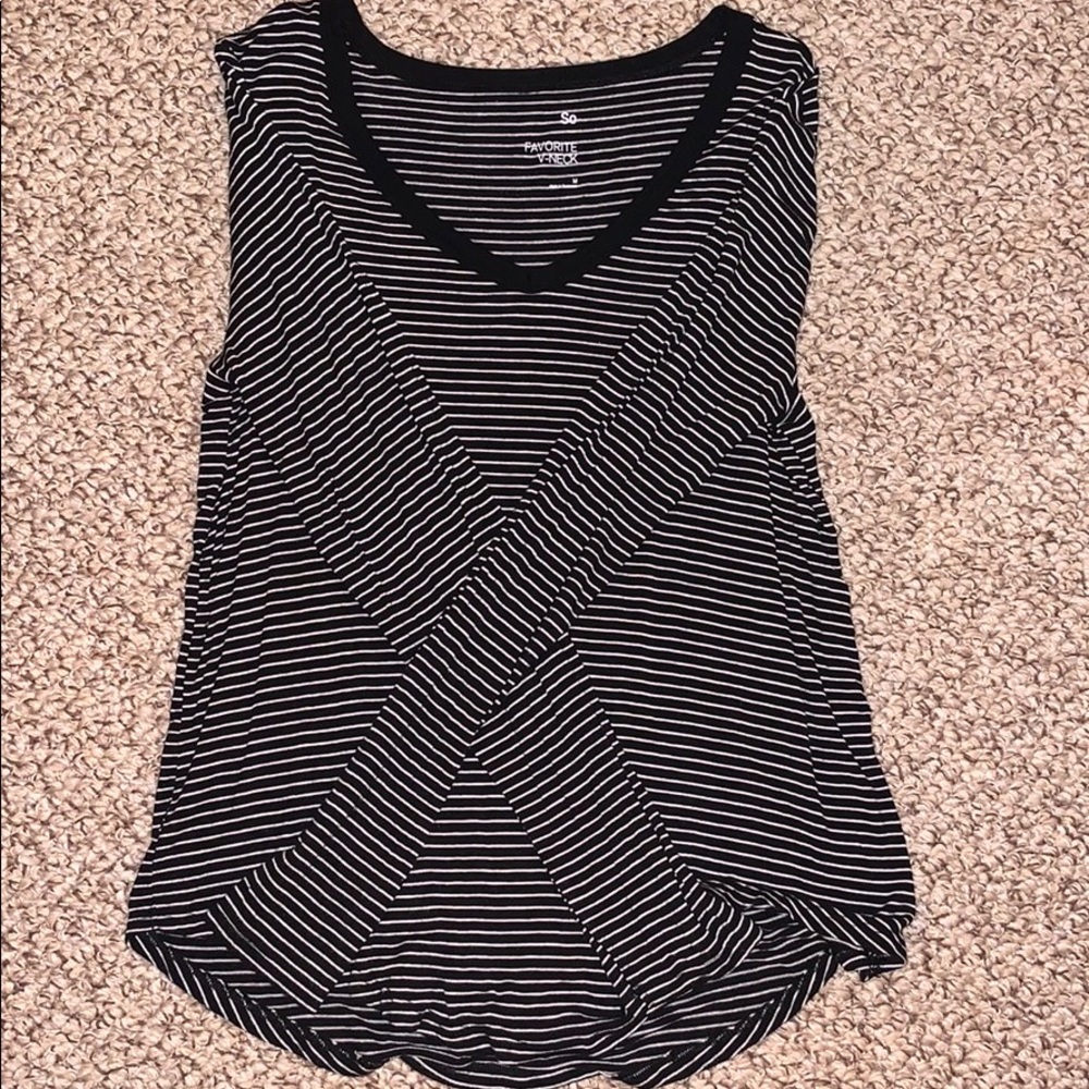 Women’s SO Striped V-neck Long Sleeve